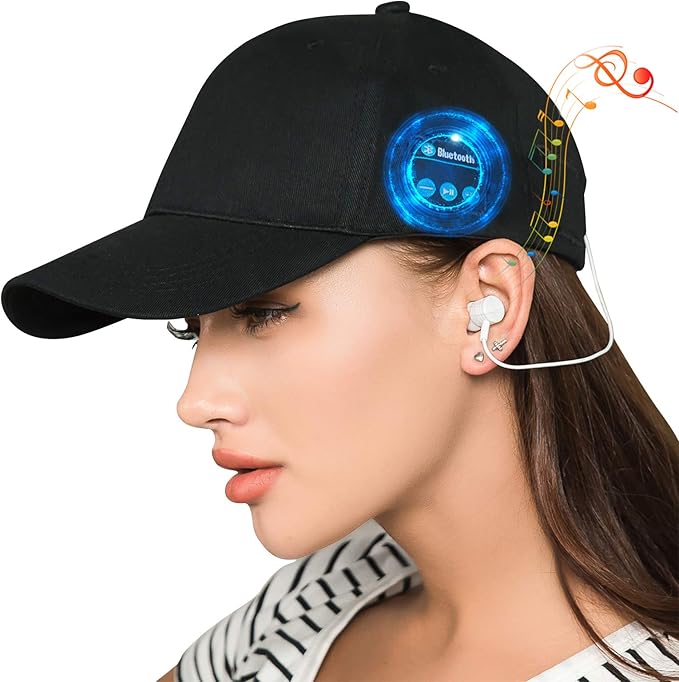 女式中性款帽子高尔夫帽蓝牙heahphone runner 无线智能户外运动帽